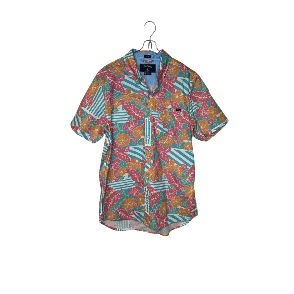 Chubbies Mens Shirt Friday SS Floral Aloha Print Button Down Short Sleeve Medium